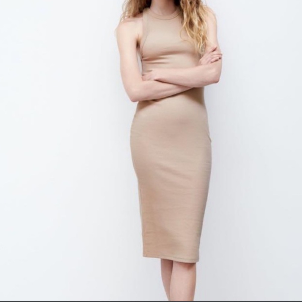 Zara Ribbed Tank Midi Dress